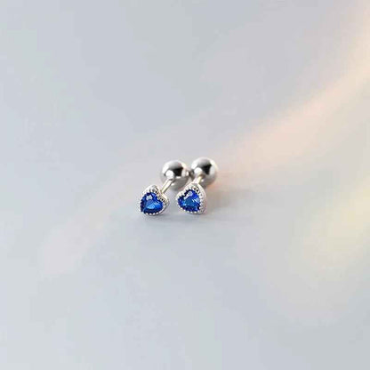 Cute Minimalist Color Heart Stud Earrings