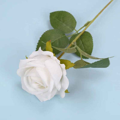 Eternal Artificial Silk Rose Flowers - Realistic Blossom Roses, Real Touch Long Stem Wedding Bouquets & Home Party Decor