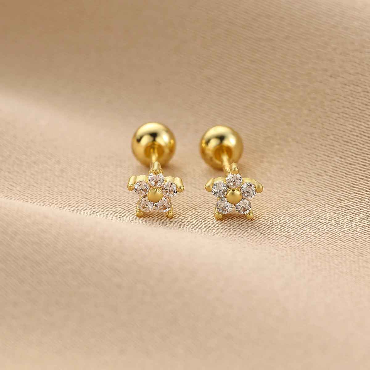 Simple Gold Color Stud Earrings