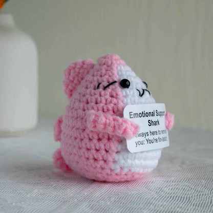 Cute Crochet Inspirational Positive Animal Doll with Card