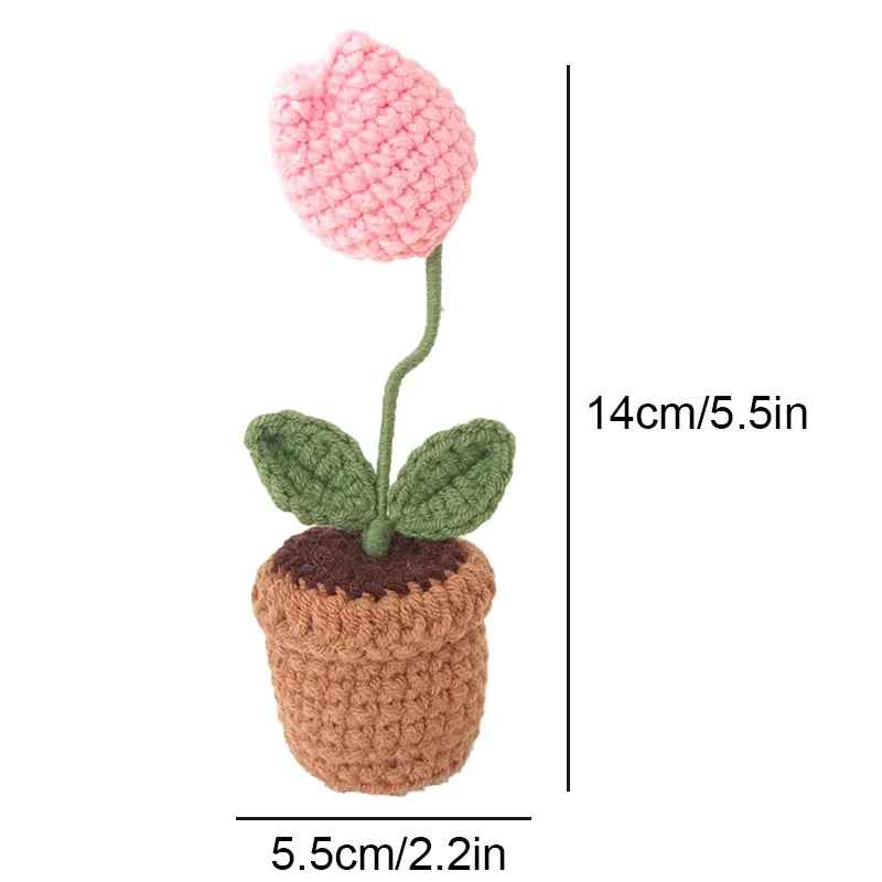 Cute Handcrafted Mini Crochet Potted Plant Decor