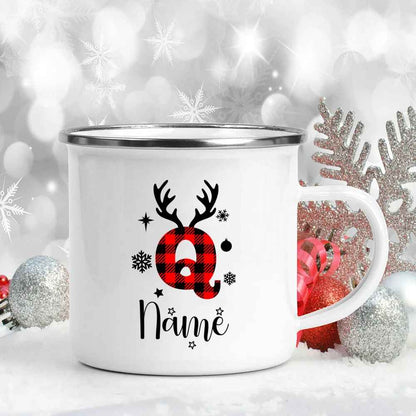 360mL Personalized Christmas Enamel Name Mug