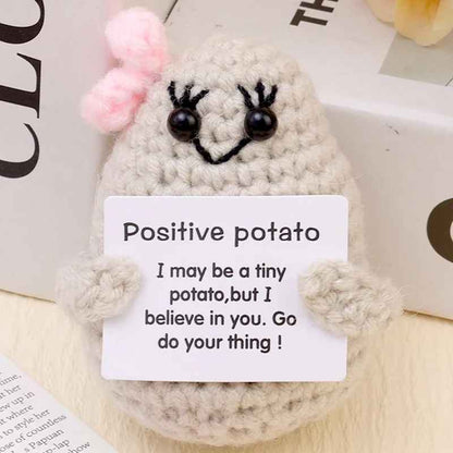 Cute Funny Emotional Support Positive Energy Potato Doll with Card