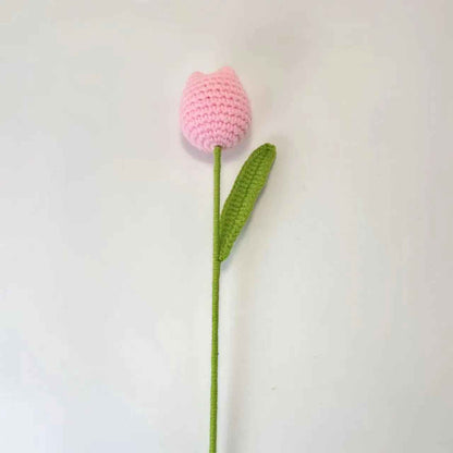 1PC Knitted Crochet Flower Tulip