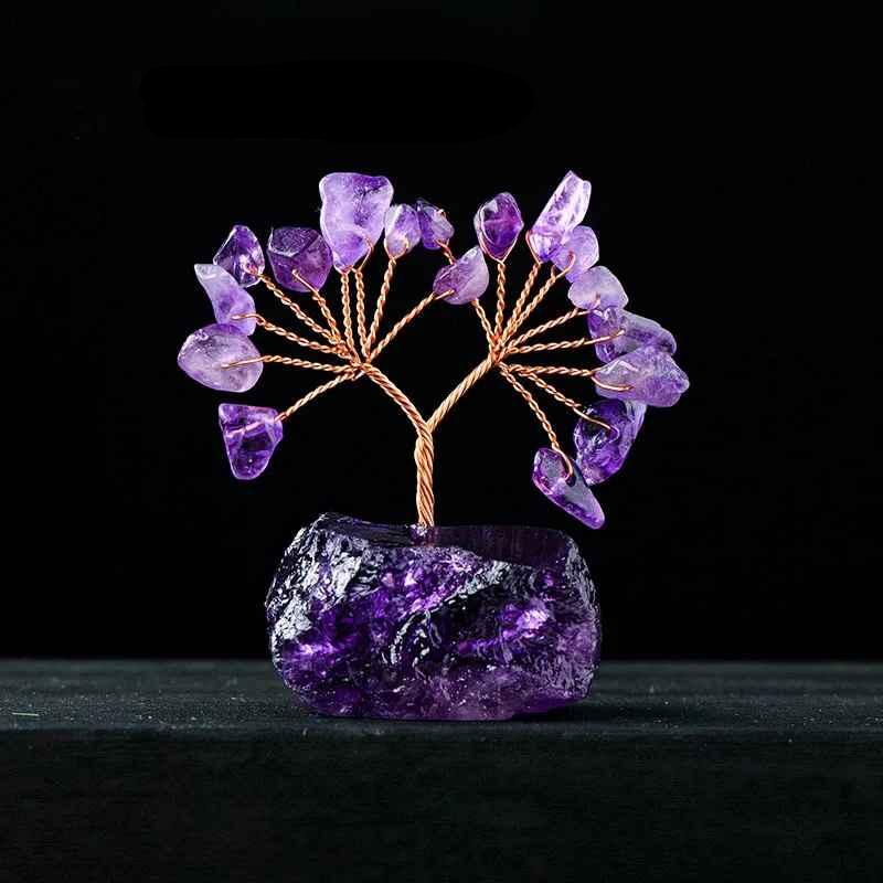 Amethyst Mineral Stone Energy Life Tree Decor