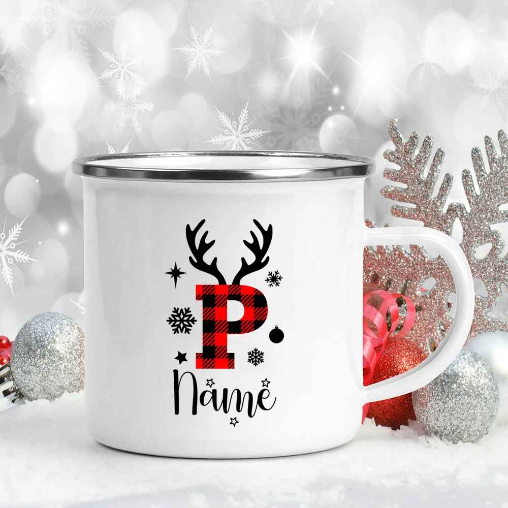 360mL Personalized Christmas Enamel Name Mug