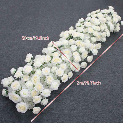 Luxury 5D Red Floral Arrangement with Heart-Shaped Frame Wedding Backdrop Decor