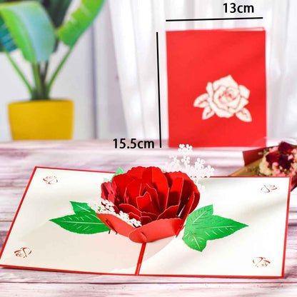 Romantic 3D Pop-Up Greeting Card with Envelope