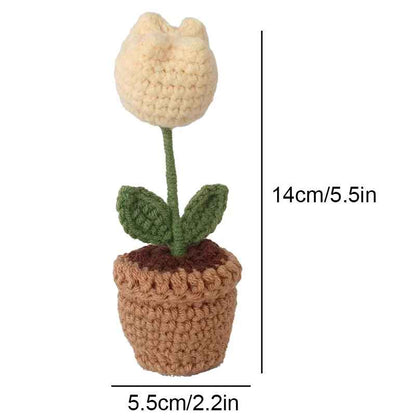 Cute Handcrafted Mini Crochet Potted Plant Decor