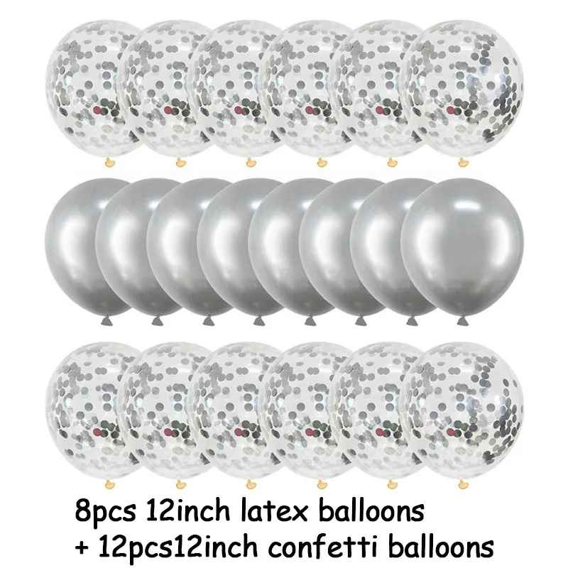 20Pcs Metallic Confetti Balloon Set