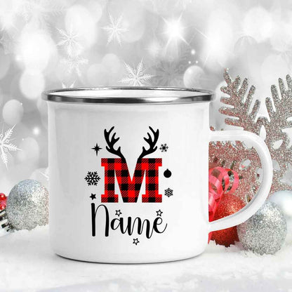 360mL Personalized Christmas Enamel Name Mug