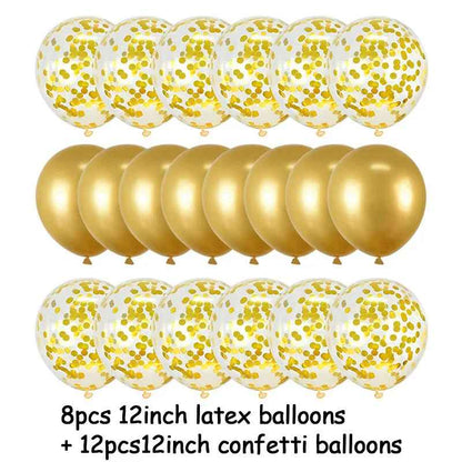 20Pcs Metallic Confetti Balloon Set