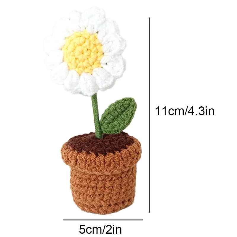 Cute Handcrafted Mini Crochet Potted Plant Decor