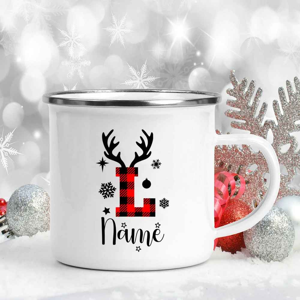 360mL Personalized Christmas Enamel Name Mug