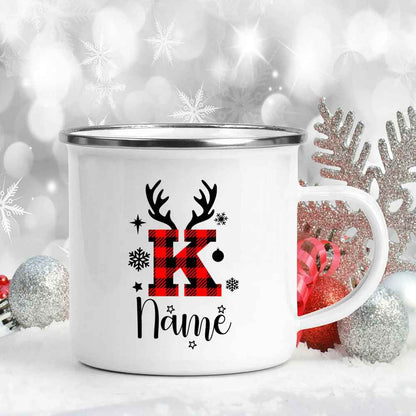 360mL Personalized Christmas Enamel Name Mug