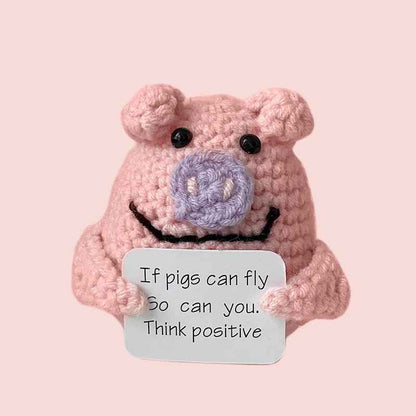 Cute Crochet Inspirational Positive Animal Doll with Card