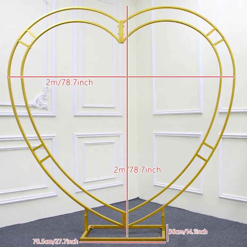 Luxury 5D Red Floral Arrangement with Heart-Shaped Frame Wedding Backdrop Decor