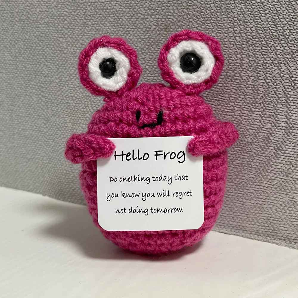 Cute Crochet Inspirational Positive Animal Doll with Card