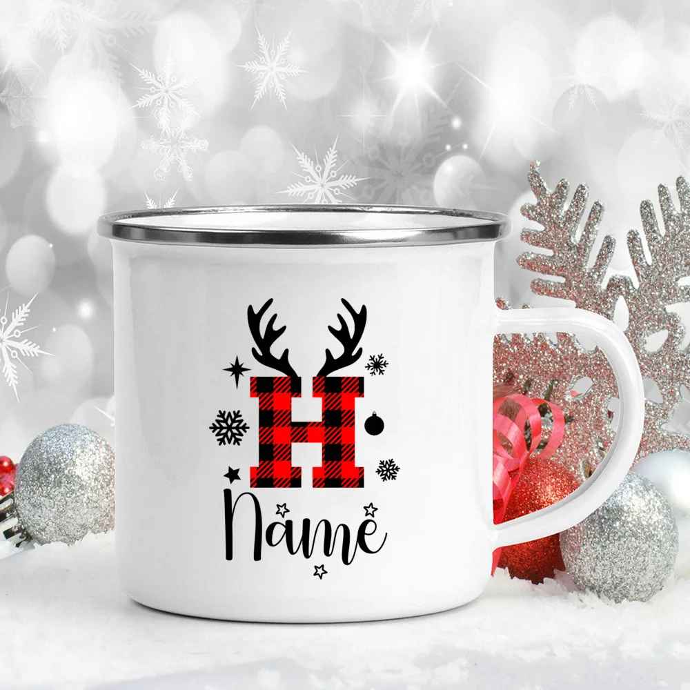 360mL Personalized Christmas Enamel Name Mug