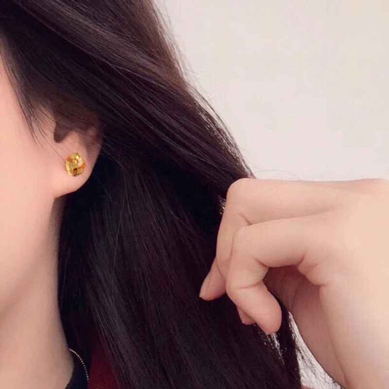 Simple Natural Amber Stud Earrings