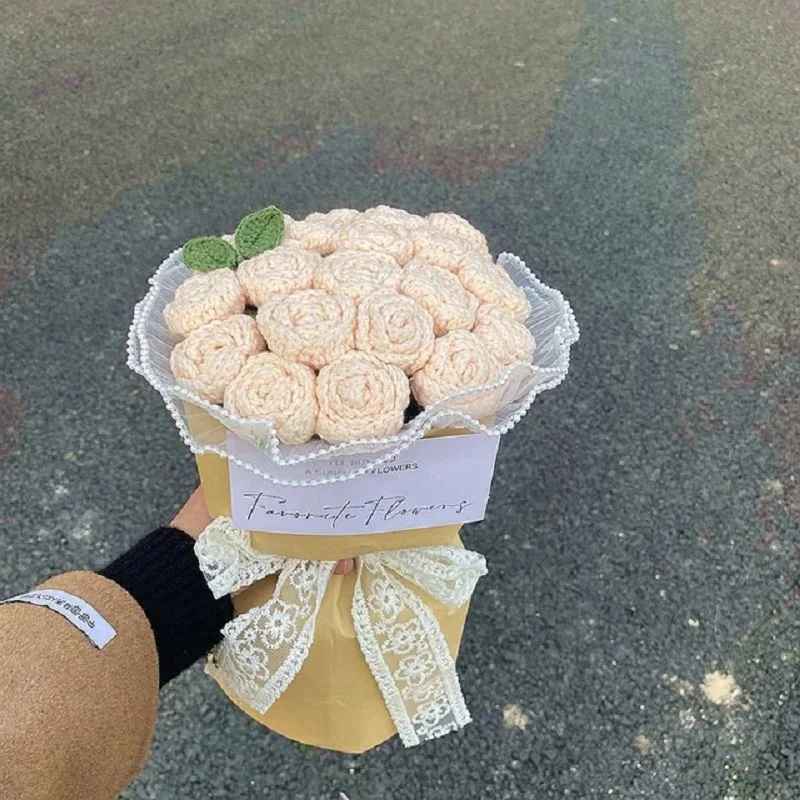 Artificial Knitted Flower Rose Bouquet