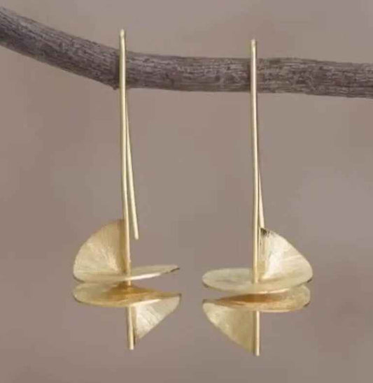 Geometric Gold Color Simple Dangle Earrings