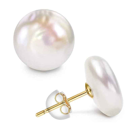 15-17mm Cultured Button Pearl Earrings