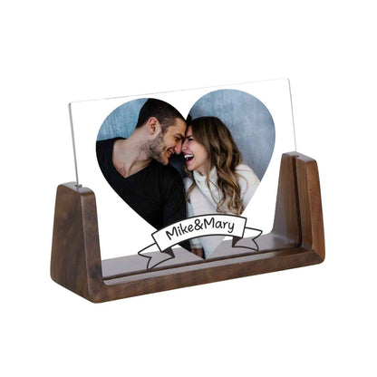 Personalized Wedding Heart Wooden Photo Frame