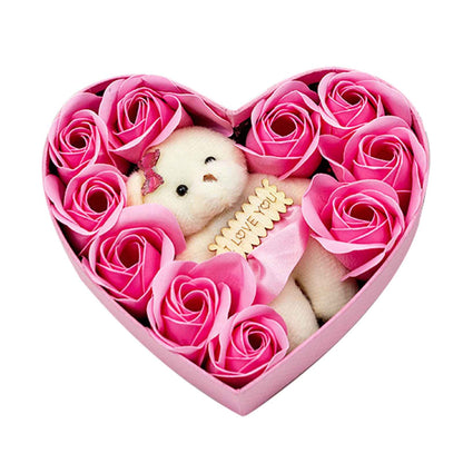 Romantic Love Bear with Scented Rose Flower Gift Box