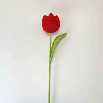 1PC Knitted Crochet Flower Tulip