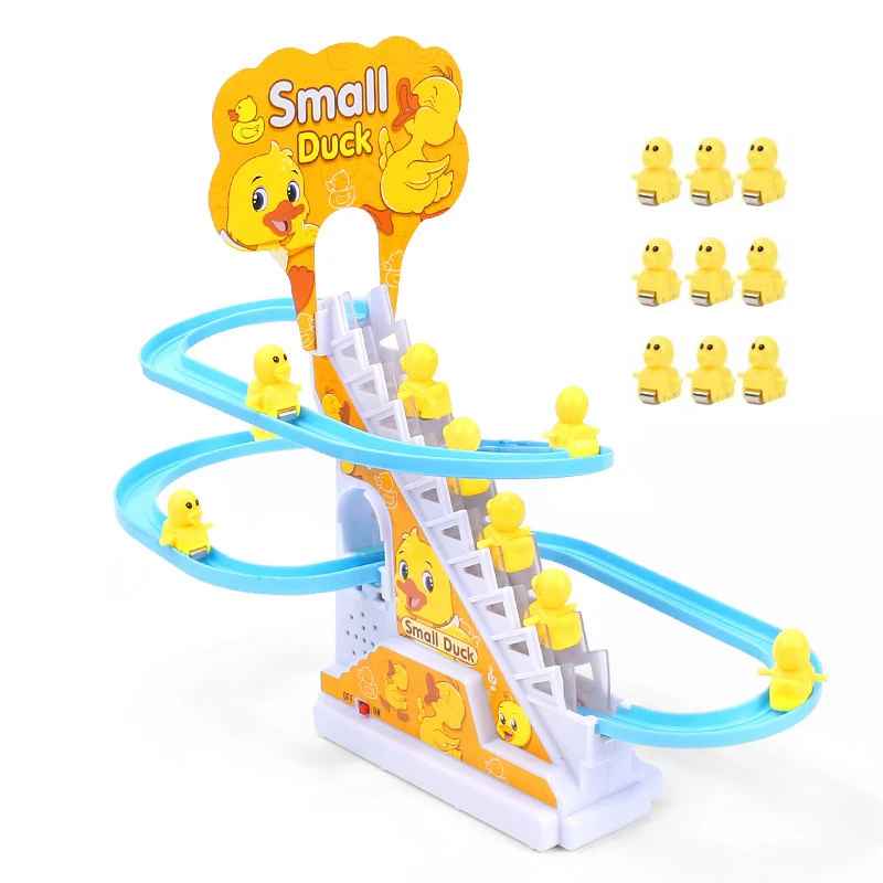 Duck Rail Racing Track Roller Coaster Climbing Stairs Track Toys