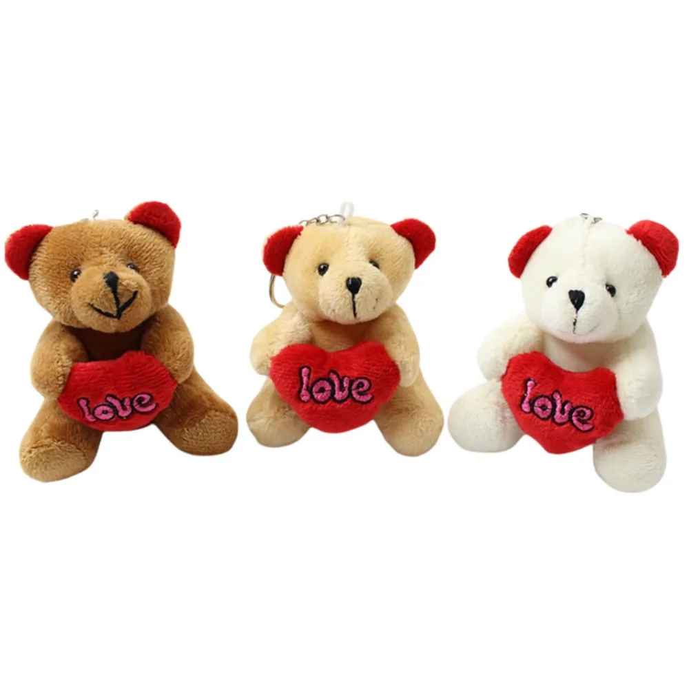 3pcs Love Teddy Bear Plush Toy Keychain