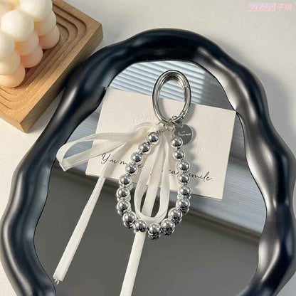 Elegant Pearls Ribbon Bowknot Keychain