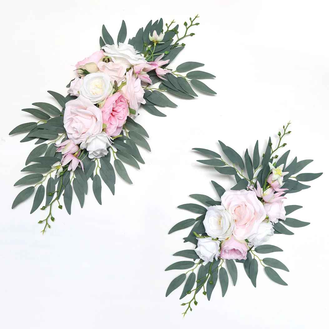 1Set Artificial Eucalyptus Wedding Arch Flowers - Boho Eucalyptus Wedding Decorations, Welcome Sign Floral Decor