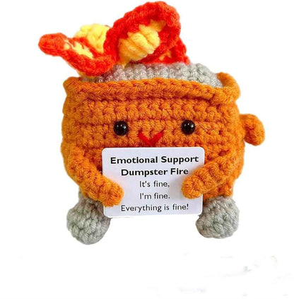 Cute Emotional Support Crochet Dumpster Fire Doll