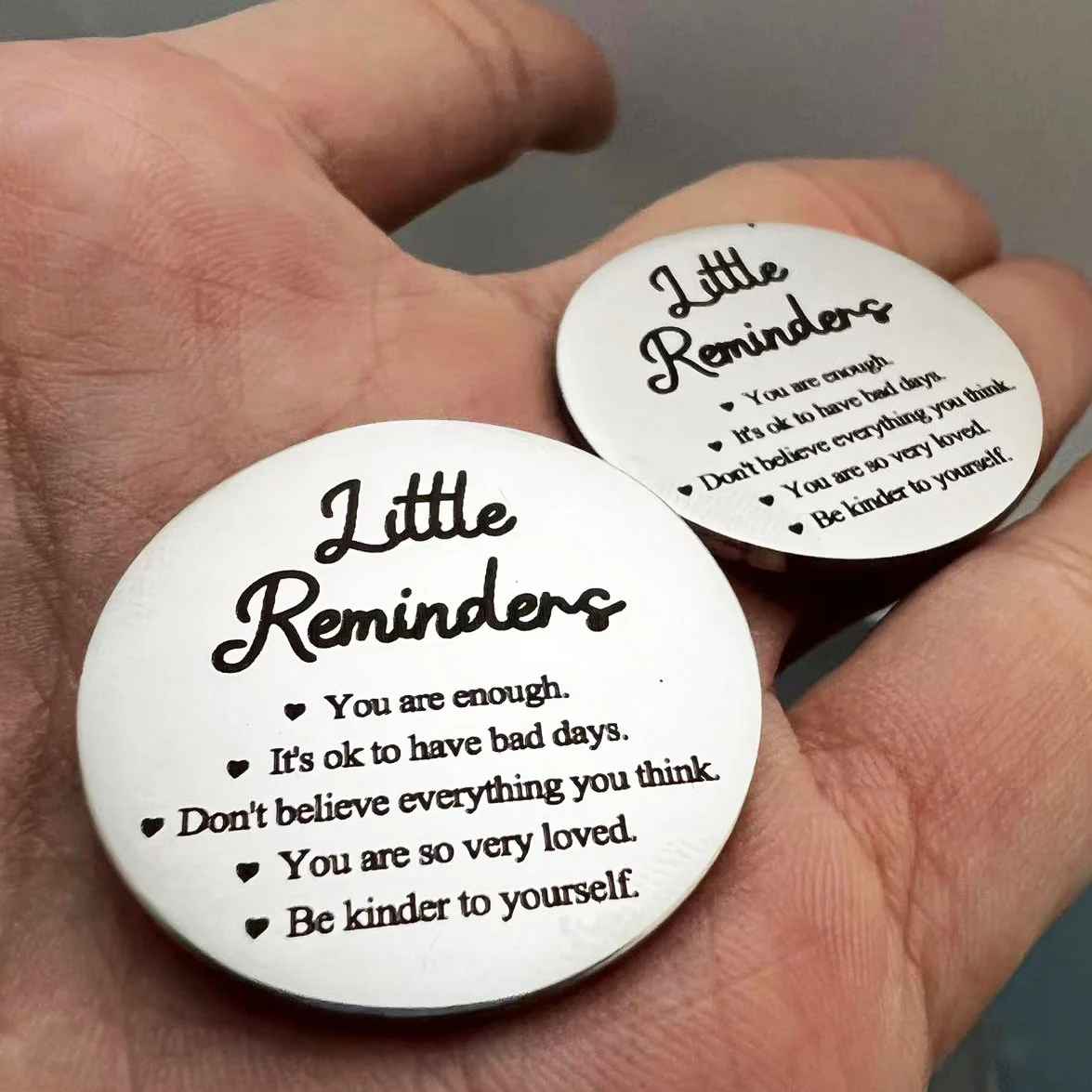 1PC Little Reminder Long Distance Relationship Pocket Hug Token – Stainless Steel Keepsake Coin for Motivation and Connection