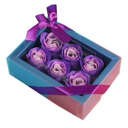 Romantic 6pcs Artificial Soap Rose Flower Gift Box