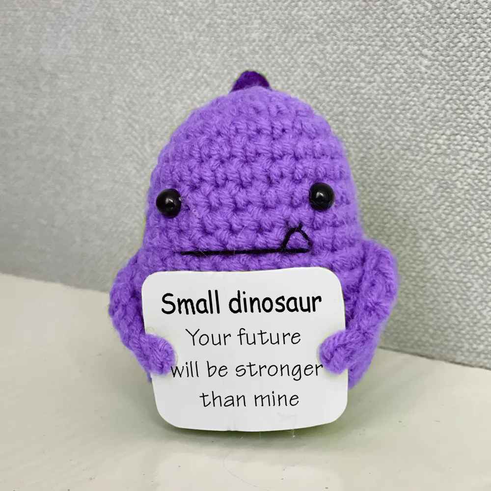 Cute Crochet Inspirational Positive Animal Doll with Card