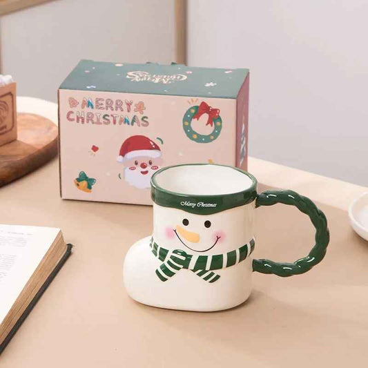 360mL Christmas Creative Socks Ceramic Mug with Handle