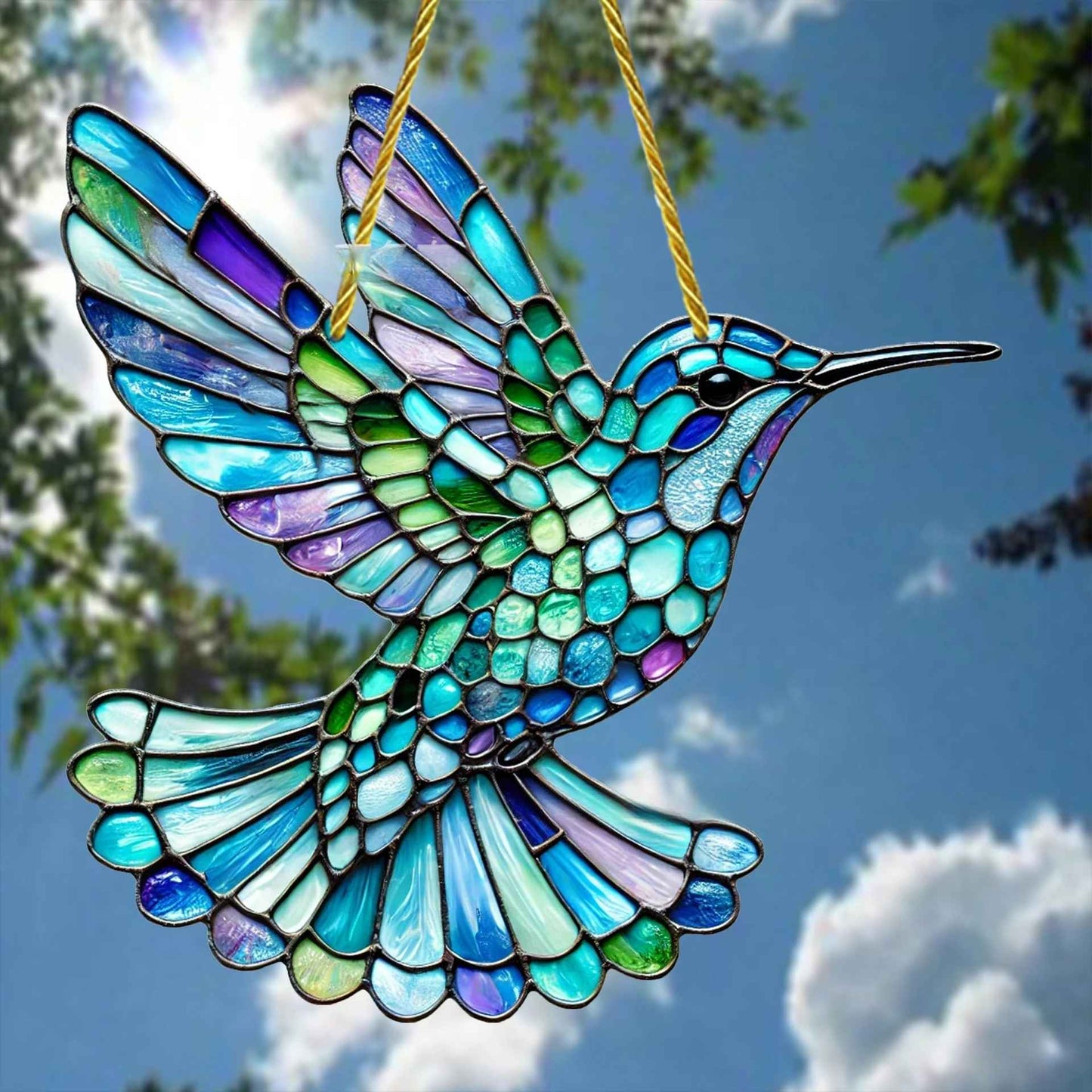 Acrylic Hummingbird Pendant for Home Entrance