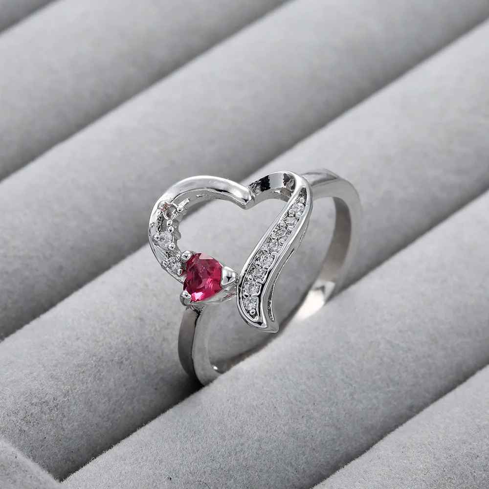 Luxury Gorgeous Heart-Cut Pink Zircon Ring