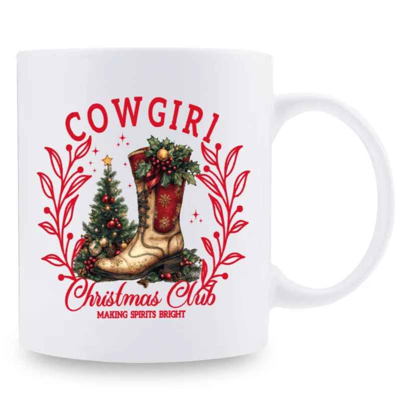 1pc 320ml Cowgirl Christmas Club Ceramic Mug