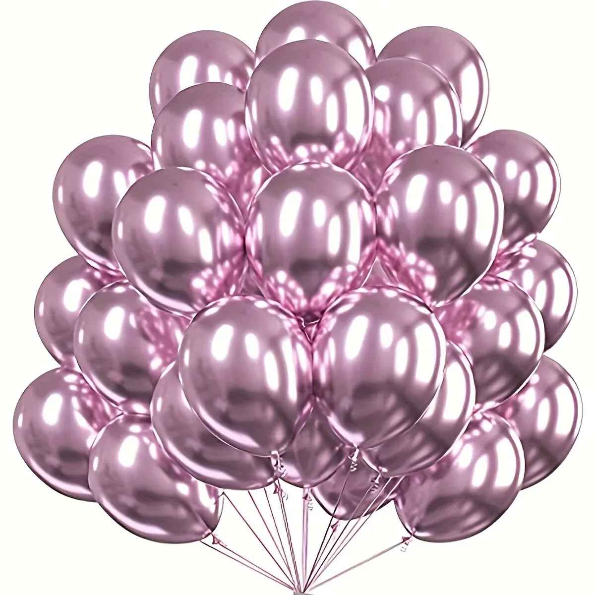 10Pcs 12Inch Color Chrome Metal Round Latex Balloons