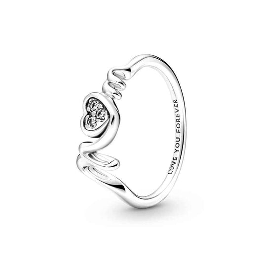 Sterling Silver Mom Heart Ring