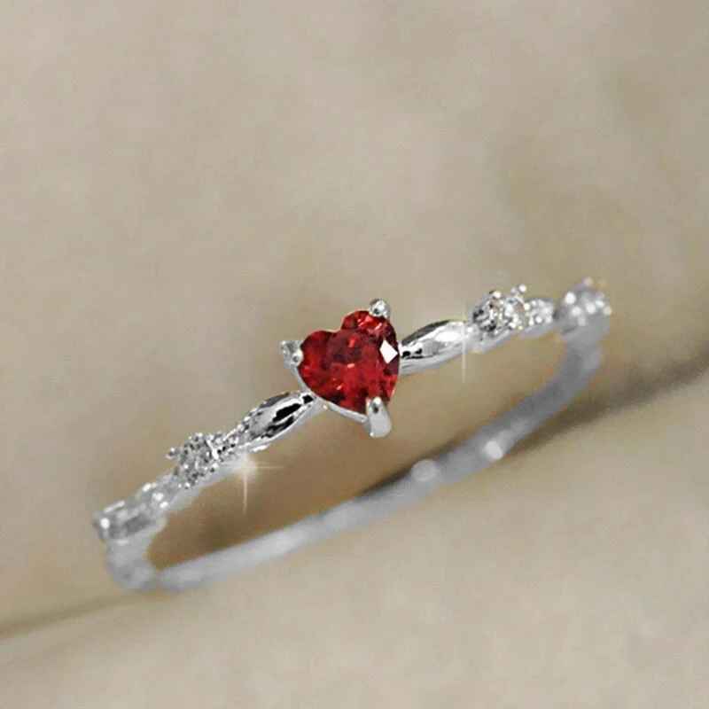 Exquisite Red Love Engagement Proposal Ring