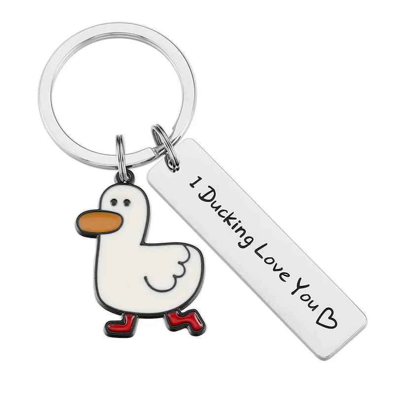 I Ducking Love You Funny Couple Keychain