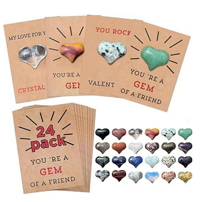 Kids "You're a Gem" Heart-shaped Stone with Friendship Greeting Card Gift