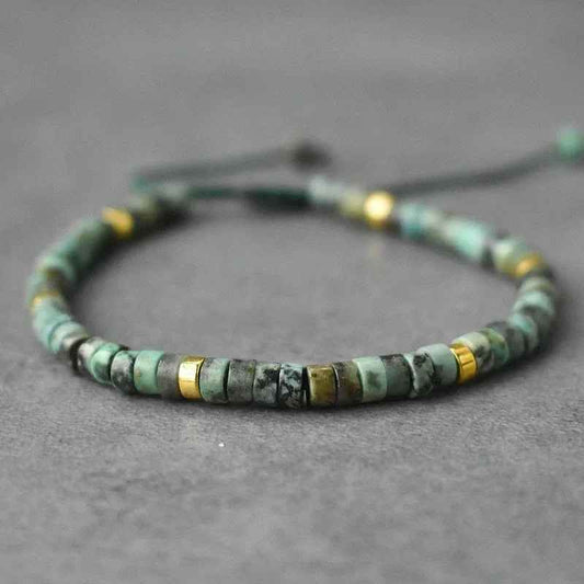 Adjustable 4mm African Turquoise Beads Bracelet