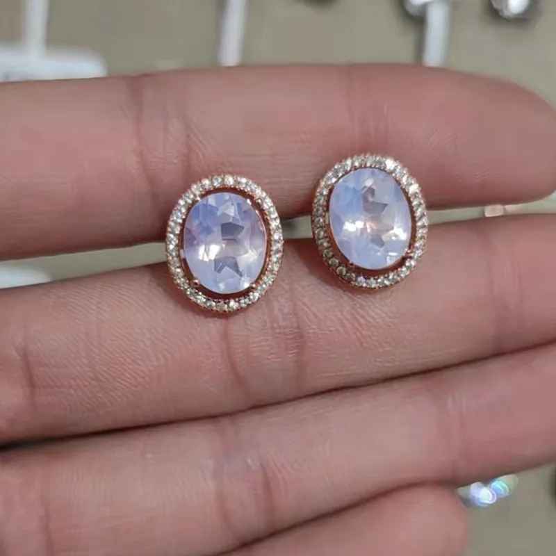 Natural Amethyst Silver Earrings