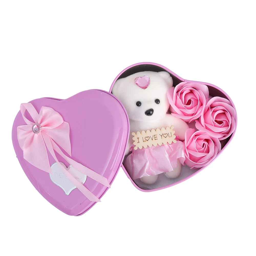 I Love You Bear with Artificial Rose Gift Box